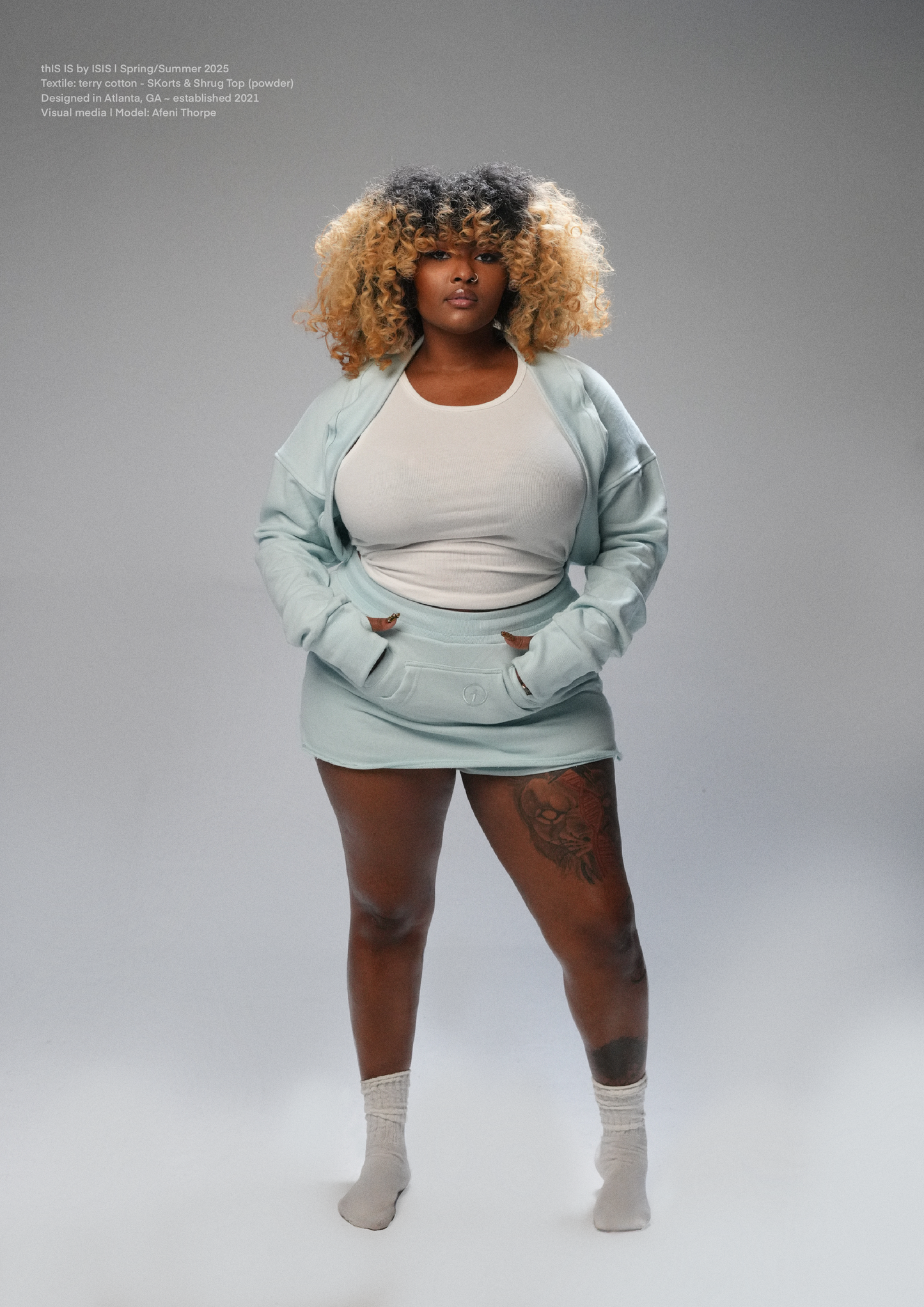 SKort/Shrug SET - “powder”