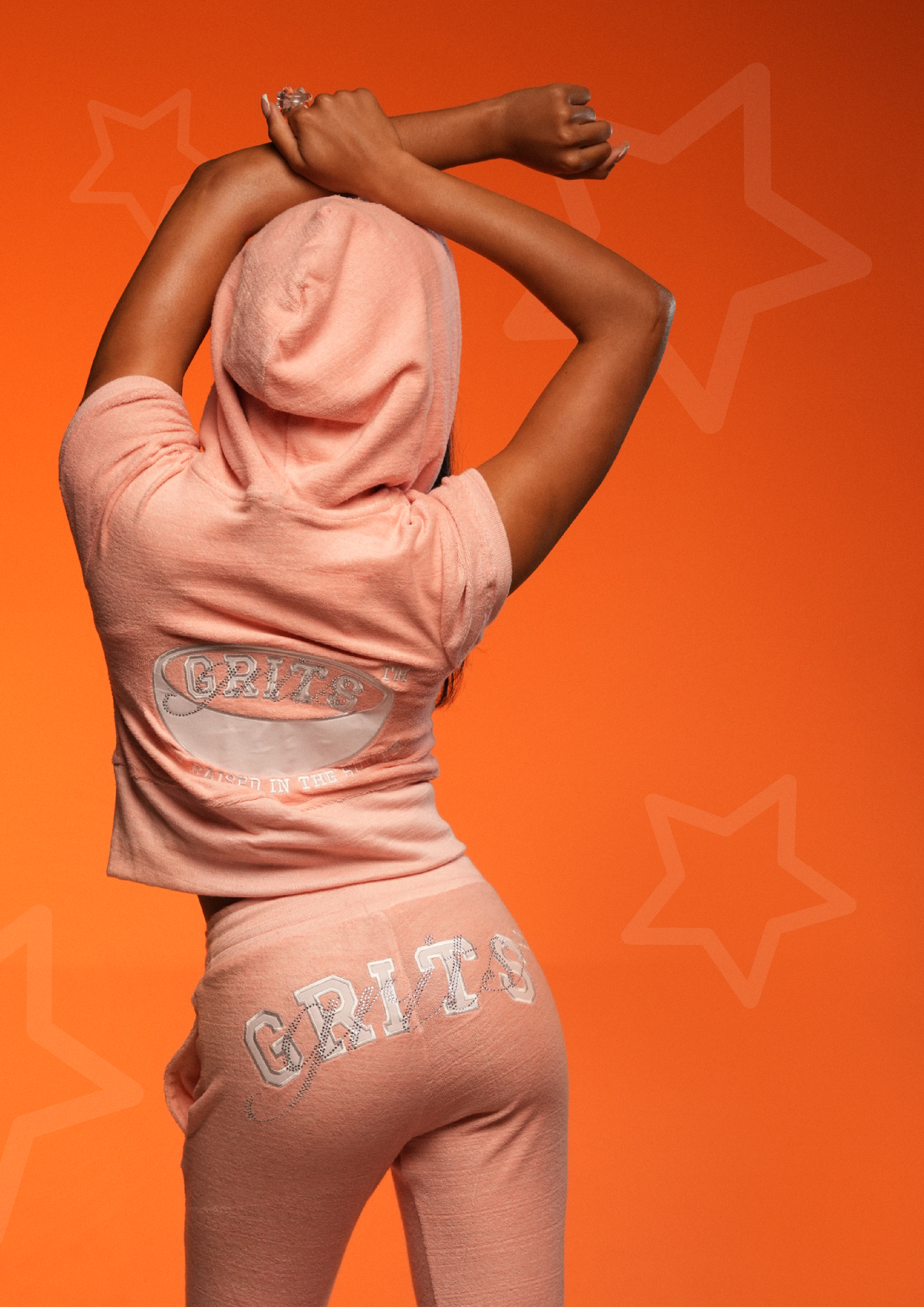 Short Sleeve Zip-Up - "pale pink"