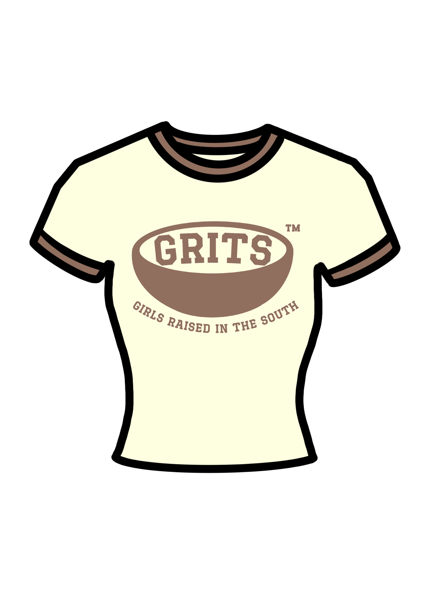 G.R.I.T.S. Baby Tee - (Almond/Coffee)