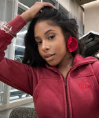 Cropped Zip Jacket - "Crimson"