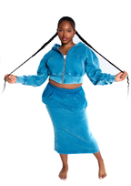 Cropped Zip Jacket -"Aqua".